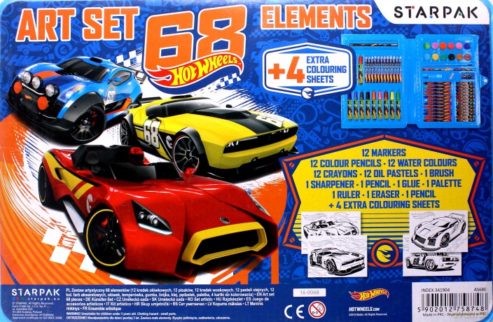 Zestaw artystyczny 68 elementów Hot Wheels