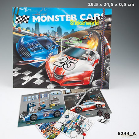 Zestaw z naklejkami monster cars