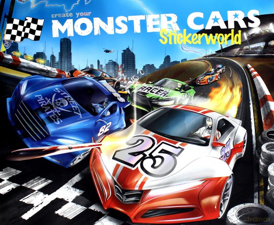 Zestaw z naklejkami monster cars