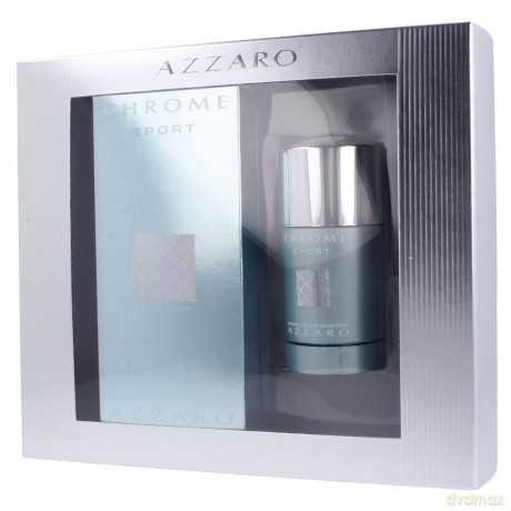 Azzaro Chrome Sport Zestaw - woda toaletowa 100 ml spray + dezodorant sztyft 75 ml - bezalkoholowy [PERFUMY]