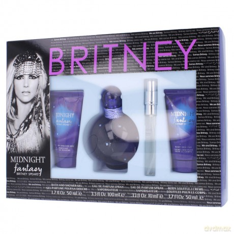 Britney Spears Midnigh Fantasy Zestaw woda perfumowana 100 ml spray + żel pod prysznic 50 ml + woda perfumowana 10 ml spray + balsam do ciała 50 ml [PERFUMY]