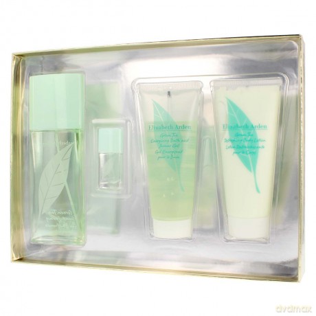 Elizabeth Arden Green Tea Zestaw Woda perfumowana 100 ml spray + Balsam 100 ml + Żel p/p 100 ml + Woda perfumowana 3,5 ml bez sprayu [PERFUMY]