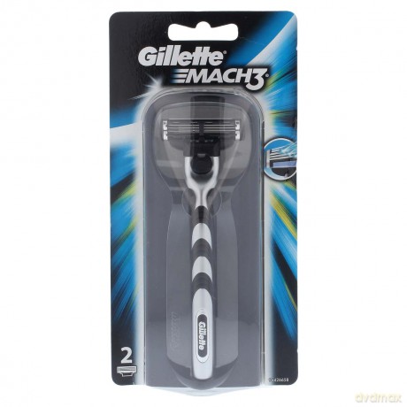 Gillette Mach3 Maszynka do golenia + Ostrza 2 szt [KOSMETYKI]