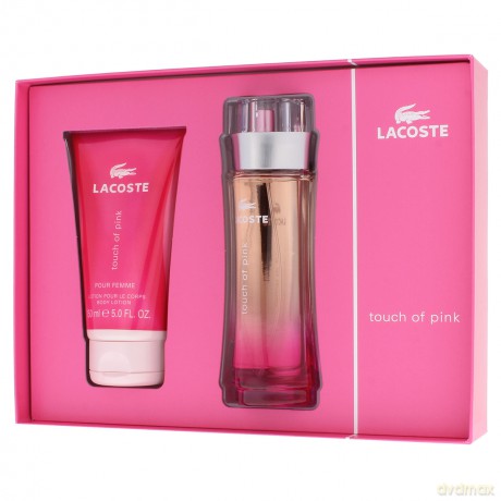 Lacoste Touch of Pink Zestaw - woda toaletowa 90 ml spray + balsam do ciała 150 ml [PERFUMY]