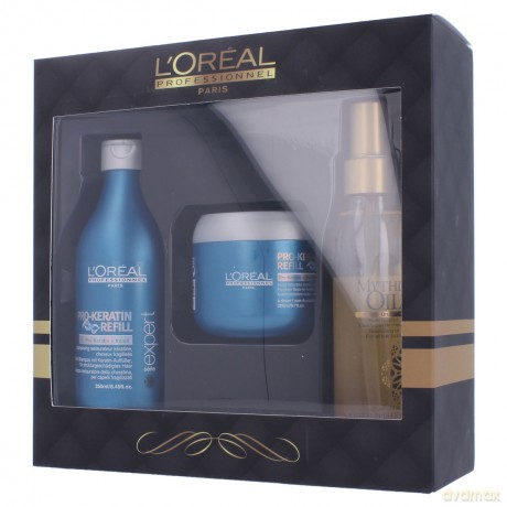 Loreal Professionnel Zestaw Pro-Keratin Refill Szampon 250 ml + Maska 200 ml + Mythic Oil Odżywczy olejek 125 ml [KOSMETYKI]