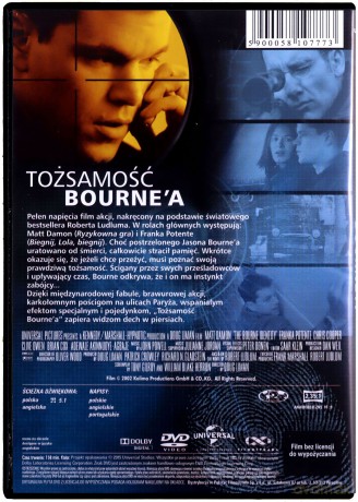 Tożsamość Bourne'a edycja specjalna (2002) [DVD]