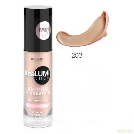 Ingrid Fluid IDEALUMI NUDE rozświetlający nr 203 30 ml