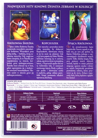 Disney Księżniczka: Kopciuszek, Śpiąca Królewna, Królewna Śnieżka i Siedmiu Krasnoludków [3DVD]