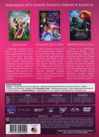 Disney Księżniczka: Zaplątani / Merida Waleczna / Księżniczka i Żaba [3DVD]