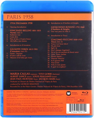 Maria Callas: La Callas Toujours... Paris 1958 [Blu-Ray]