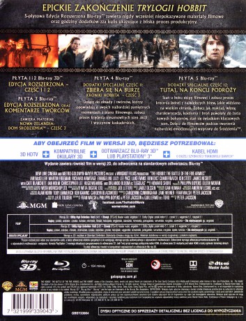 Hobbit: Bitwa Pięciu Armii 3D (wydanie rozszerzone) [2xBlu-Ray 3D]+[3xBlu-Ray]