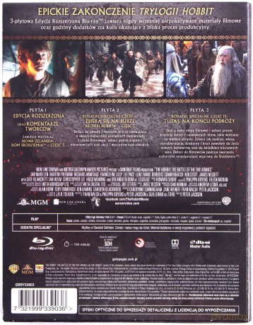 Hobbit: Bitwa Pięciu Armii Wydanie Rozszerzone [3xBlu-Ray]