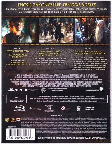 Hobbit: Bitwa Pięciu Armii Wydanie Rozszerzone [3xBlu-Ray]