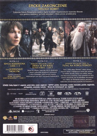 Hobbit: Bitwa Pięciu Armii Wydanie Rozszerzone [5DVD]