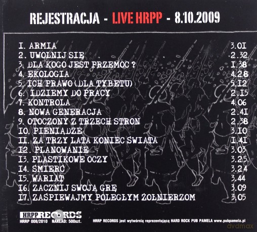 Rejestracja: Live Hrpp 8.10.2009 [CD]