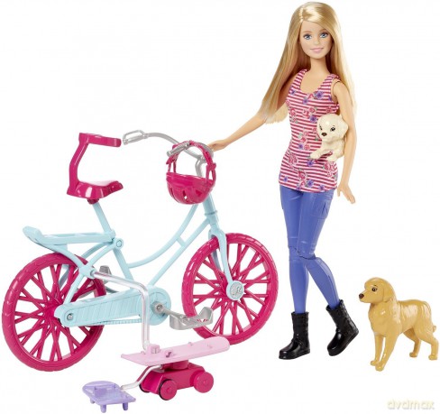 BARBIE Na rowerze z pieskami