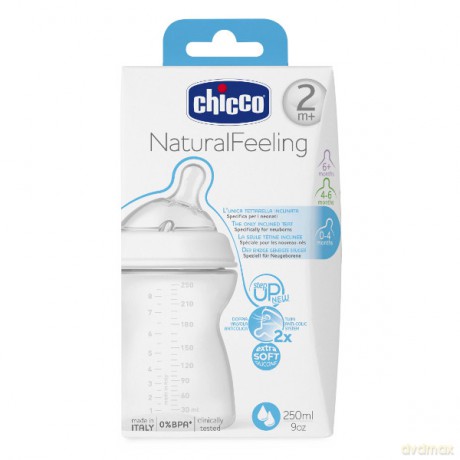 CHICCO Butelka 250 ml, przepływ średni