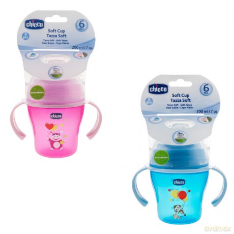 CHICCO Kubek niekapek Soft różowy - niebieski