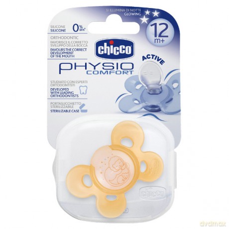 CHICCO Smoczek do uspokajania, jaskrawy