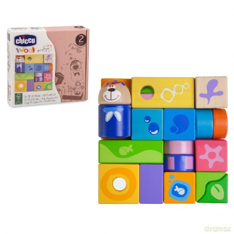 CHICCO Zestaw klocków drewnianych 23 el. [KLOCKI]