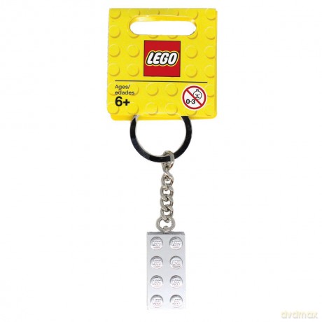 LEGO Srebrny klocek 2x4 brelok (851406)