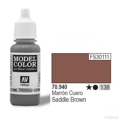 VALLEJO Farba Nr 138 Saddle Brown 17 ml [MODELARSTWO]
