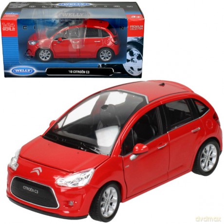 WELLY Citroen C3 2010, czerwony [MODELARSTWO]