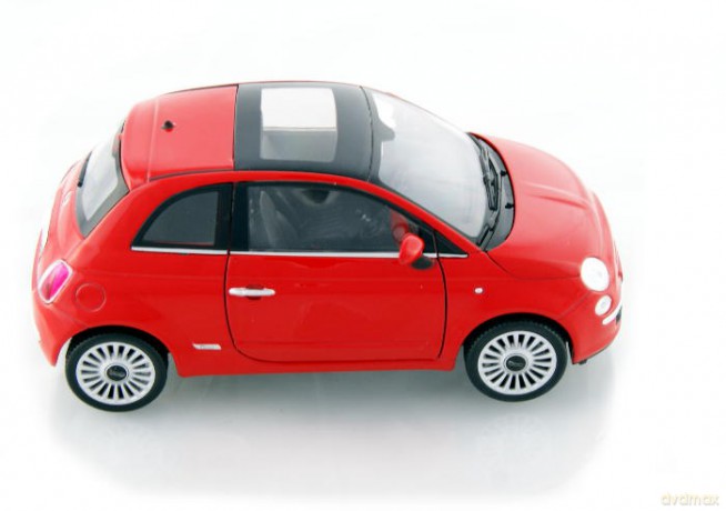 WELLY Fiat 500 2007, czerwony [MODELARSTWO]