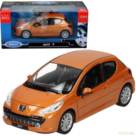 WELLY Peugeot 207, pomarańczowy [MODELARSTWO]