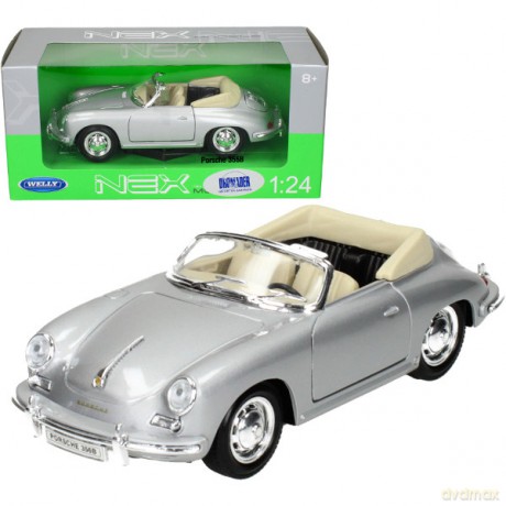 WELLY Porsche 356B, srebrne [MODELARSTWO]