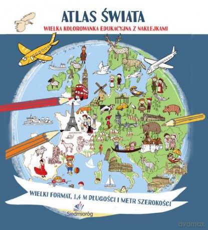 Atlas świata. Mega kolorowanki edukacyjne [KSIĄŻKA]