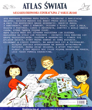 Atlas świata. Mega kolorowanki edukacyjne [KSIĄŻKA]