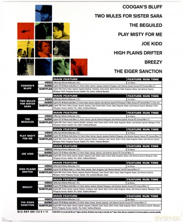 Kolekcja Clint Eastwood: Blef Coogana / Breezy / Joe Kidd / Mściciel / Oszukany / Play Misty For Me (Zagraj dla mnie Misty) / The Eiger Sanction (Akcja na Eigerze) / Two Mules For Sister Sara (Muły siostry Sary) [BOX] [8xBlu-Ray]