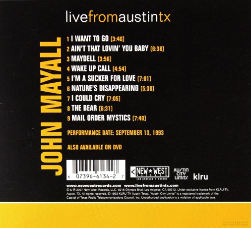 John Mayall: Live From Austin TX (digipack) [CD]