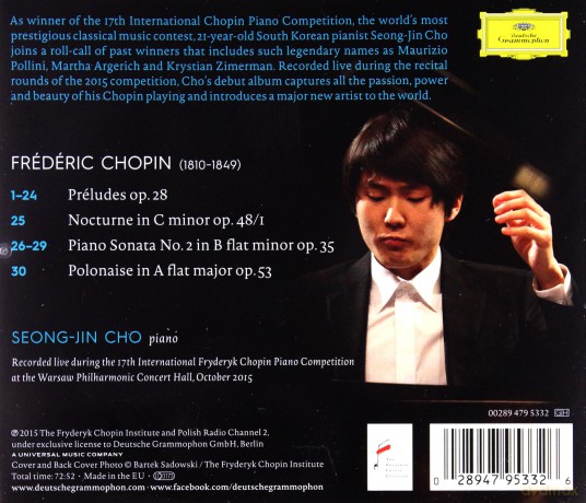Seong-Jin Cho: Winner Of The 17th Fryderyk Chopin Piano Competition 2015 [CD]