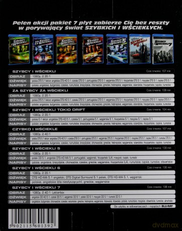 Szybcy i Wściekli 1-7 [BOX] [7Blu-Ray]