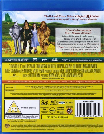 The Wizard of Oz - 75th Anniversary Edition (Czarnoksiężnik z krainy Oz) [Blu-ray 3D]+[Blu-Ray]