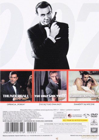 007 - Sean Connery - Kolekcja vol. 2: Operacja Piorun, Żyje Się Tylko Dwa Razy, Diamenty są Wieczne [3DVD]