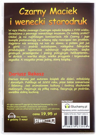 Czarny Maciek i wenecki starodruk - Dariusz Rekosz [AUDIOBOOK][CD-MP3]