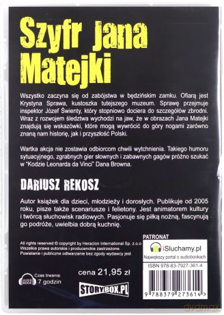 Szyfr Jana Matejki - Dariusz Rekosz [AUDIOBOOK][CD-MP3]