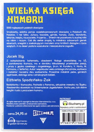 Wielka Księga Humoru - Jacek Illg, Elżbieta Spadzińska-Żak [AUDIOBOOK][CD-MP3]