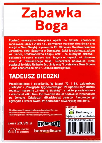 Zabawka Boga - Tadeusz Biedzki [AUDIOBOOK][CD-MP3]