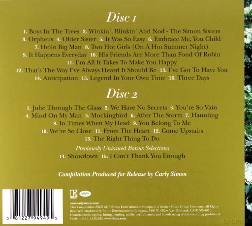 Carly Simon: Songs From The Trees (A Musical Memoir Collection) [2CD]