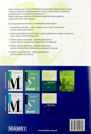 Matematyka LO Próbne arkusze maturalne 1 zakres rozszerzony - Elżbieta Świda, Elżbieta Kurczab, Marcin Kurczab [KSIĄŻKA]