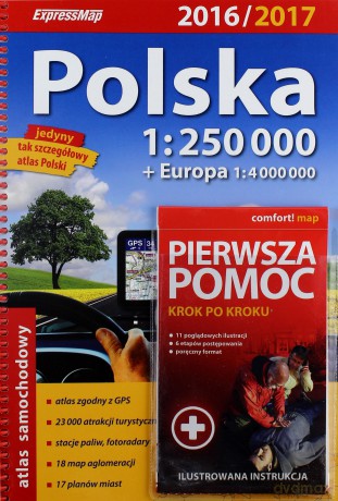 Polska atlas samochodowy 1:250 000 2016/2017 [KSIĄŻKA]