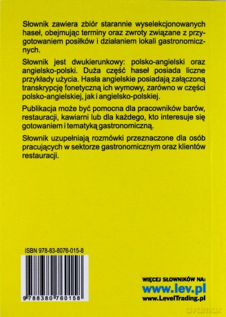 Słownik gastronomiczny polsko-angielski, angielsko-polski [KSIĄŻKA]