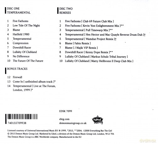 Everything But The Girl: Temperamental [2CD]