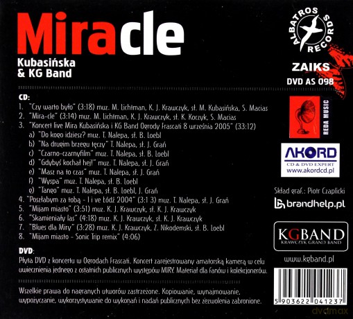 Mira Kubasińska & Kg Band: Miracle [CD]+[DVD]