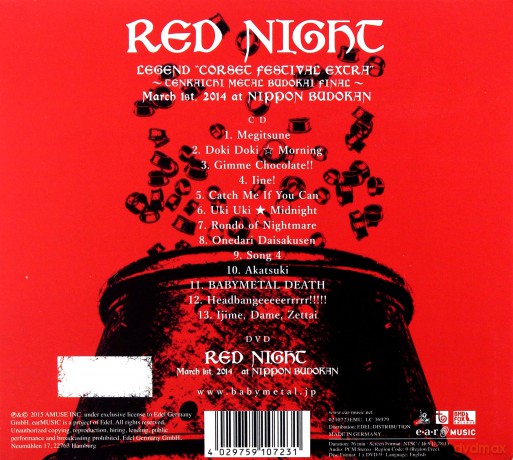 Babymetal: Live At Budokan Red Night Apocalypse (Limited) [DVD]+[CD]