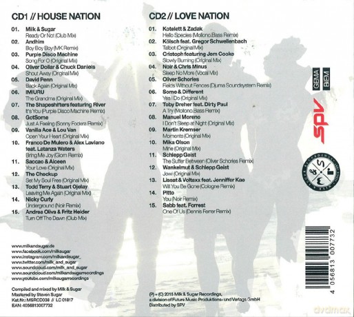 Milk & Sugar House Nation Ibiza 2015 (digipack) [2CD]